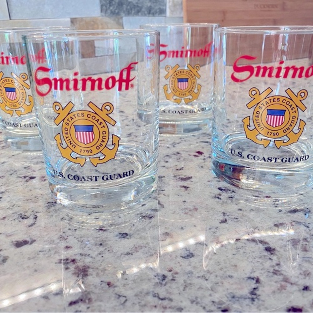 US Coastguard 12 oz highball glasses set of 4 - NIB